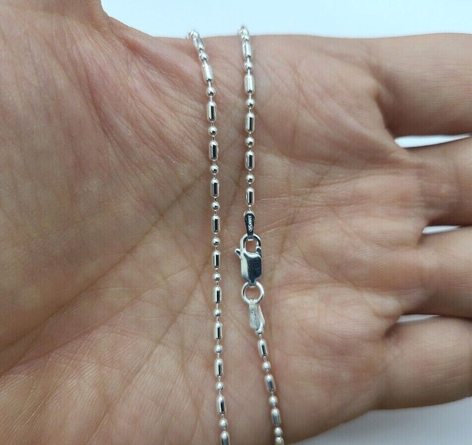 Bead Pallini Ball Chain Necklace 1.8mm Sterling Silver Bead Pallini Ball Chain Necklace 1.8mm Sterling Silver