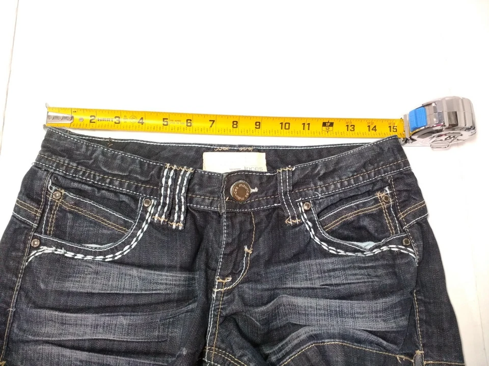 Pantalones cortos de mezclilla Maurices para mujer talla 5/6 bolsillos con botones azul elástico bigotes Foto 4 de 4