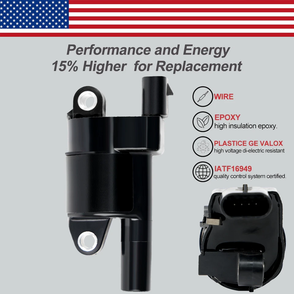 8X Bobina de encendido OEM y bujías y cables de iridio para Chevy Silverado GMC UF414 Foto 3 de 4