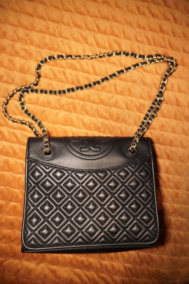 Tory Burch 58102 Fleming Navy Blue Soft Small Convertible Women's