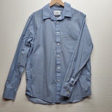 Goodfellow  Co Men  s Medium Blue Micro-Print Long Sleeve Button-Up Shirt