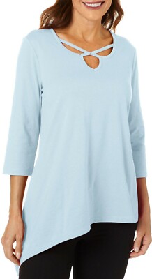 Coral Bay Embellished Knit Top Plus size 1X, 3X Pink or Blue