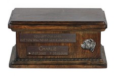 Staffordshire Bull Terrier, Staffy III - wooden urn for dog ashes, personalized