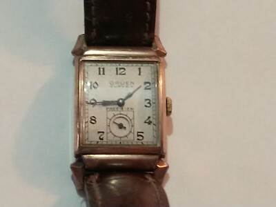 Vintage Guen Curvex Precision 10K Gold filled Men's Watch Working Condition