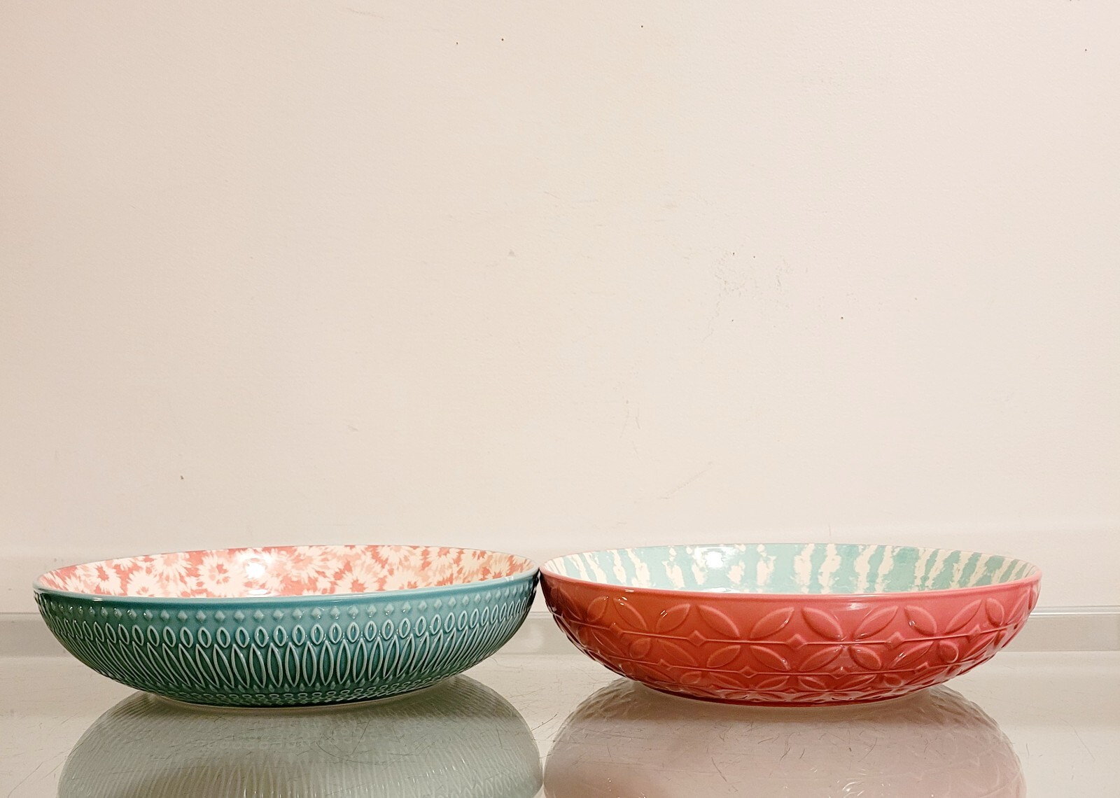 Signature Housewares Dinner Pasta Bowls Set of 4 Spring Rainbow Colors