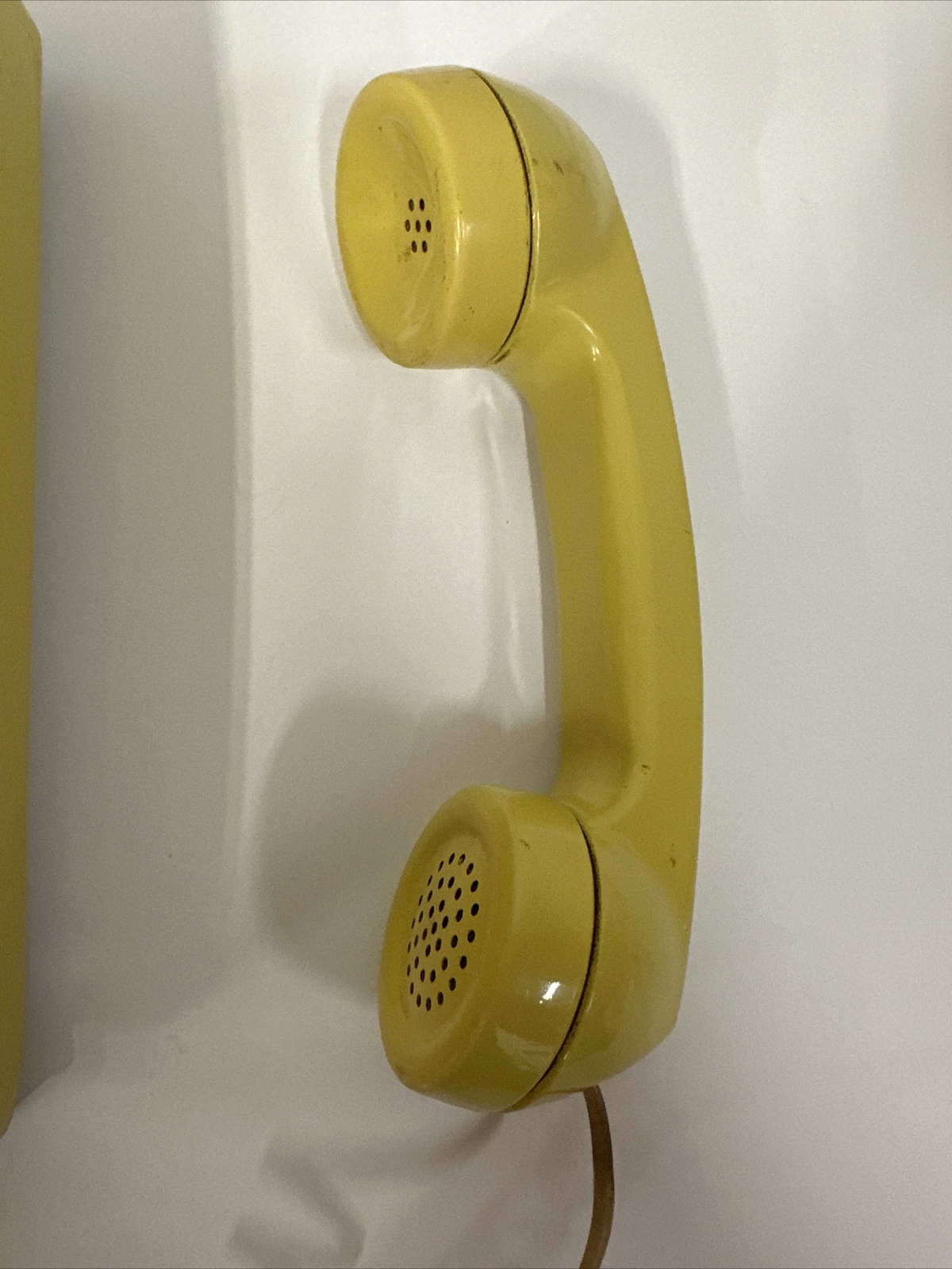Vintage Bell System Yellow Rotary Wall Phone 554 BMP eBay