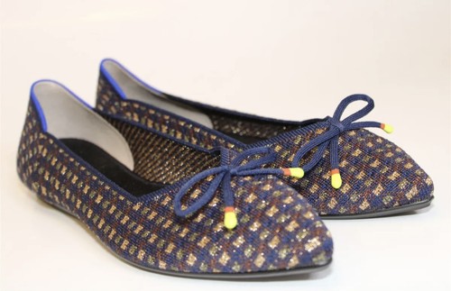 Rothy's The Bow Point Evening Metallic Knit Fabric Ballet Flats Women’s US 7.5 - Picture 8 of 11