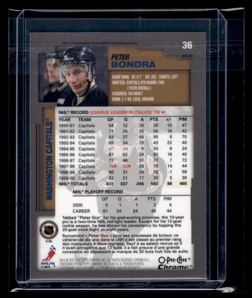 2000 Topps Chrome Refractor #36 Peter Bondra Capitals - Image 2 of 2