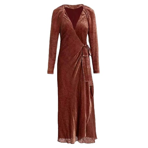 angelique velvet maxi dress dark burgundy Louanne Slinky Long Sleeve Maxi Dress / Burgundy | MESHKI main image 0
