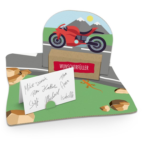 Itenga Geldgeschenk Verpackung Motorrad Fahrt Tour Gutschein ÜBerraschung Karte-image