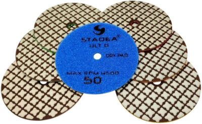 STADEA 4'' Diamond Polishing Pads Set Dry Discs for Marble Granite