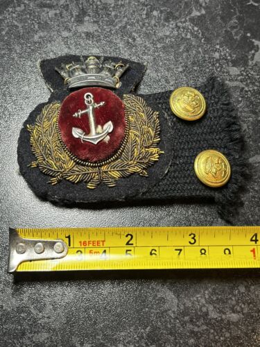 Insigne et boutons anciens marine marchand royal de la Première Guerre mondiale  - Photo 1 sur 6
