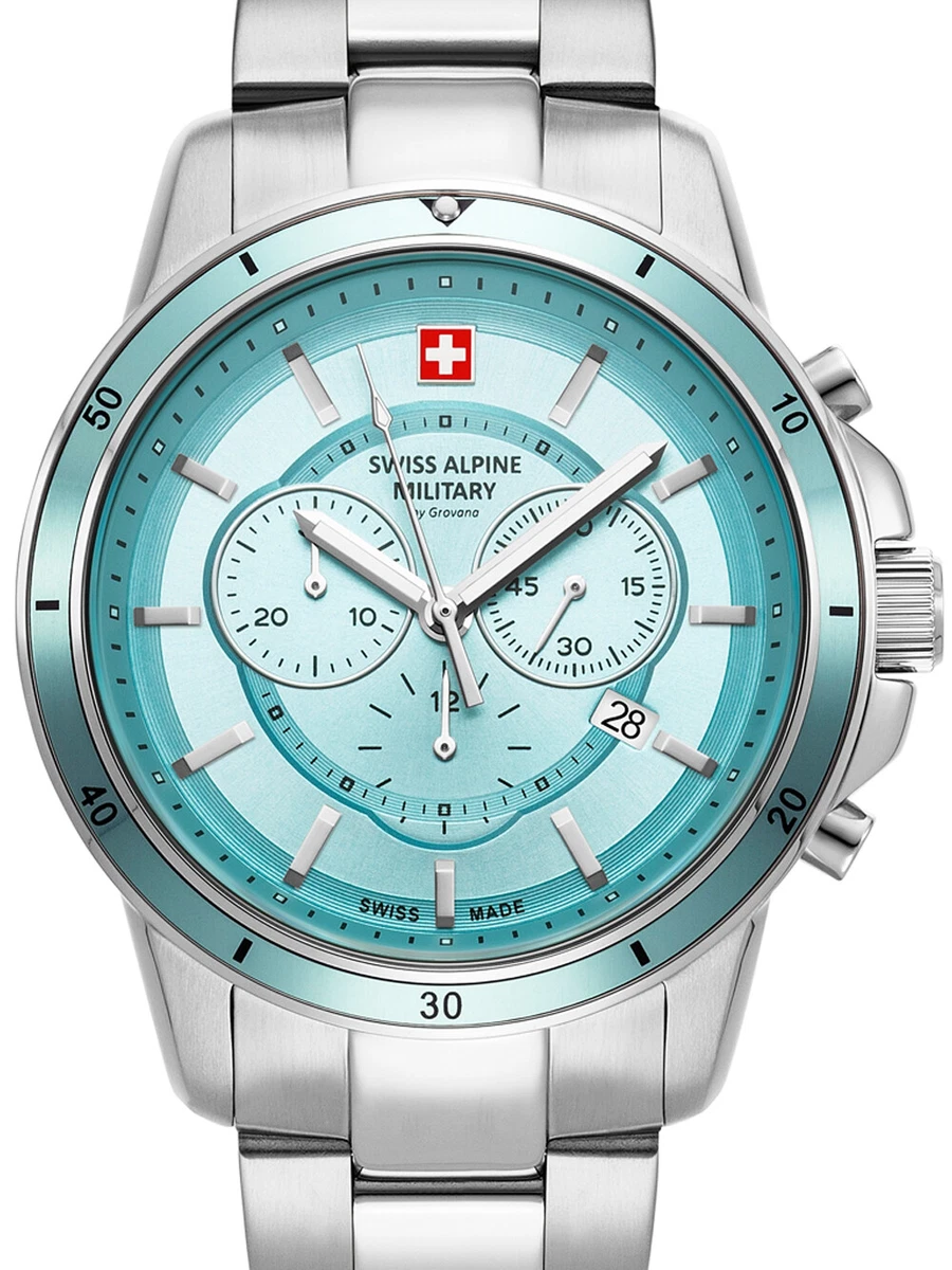 Swiss Alpine Military 7089.9131 Chronograph Mens Watch 44mm 10ATM