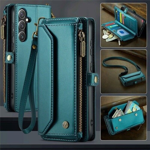 Luxury Card Wallet Zipper Cover Case For A15 A35 A55 A04 A54 A32 A33 A53 A50 - Picture 60 of 83