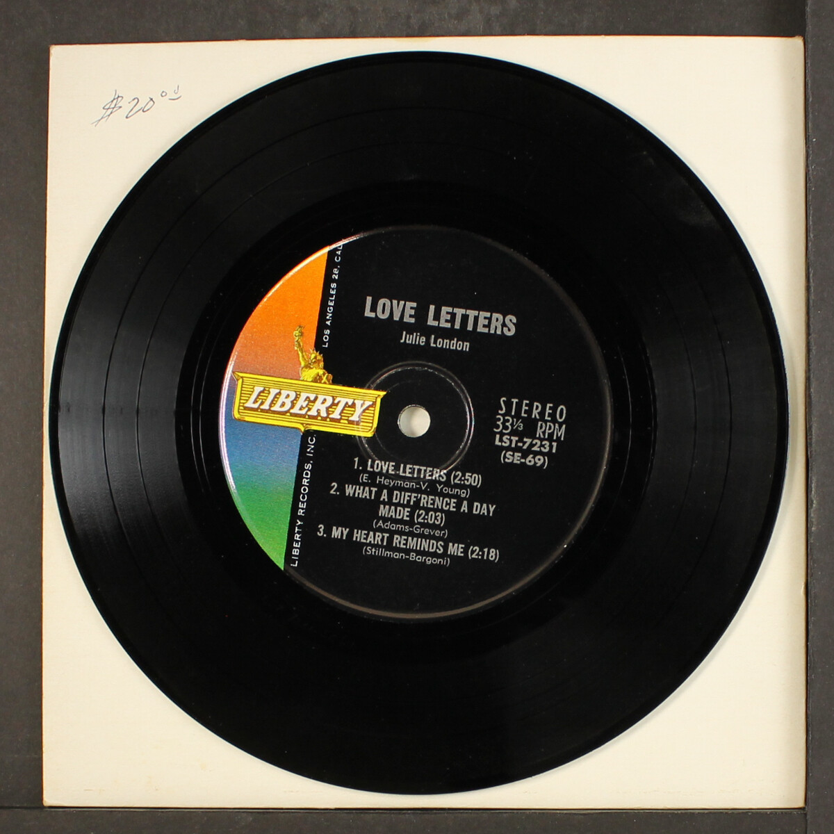 稀少UKオリジナルMonoジュリーロンドンLove Lettersレコード 稀少UKオリジナルMonoジュリーロンドンLove Lettersレコード