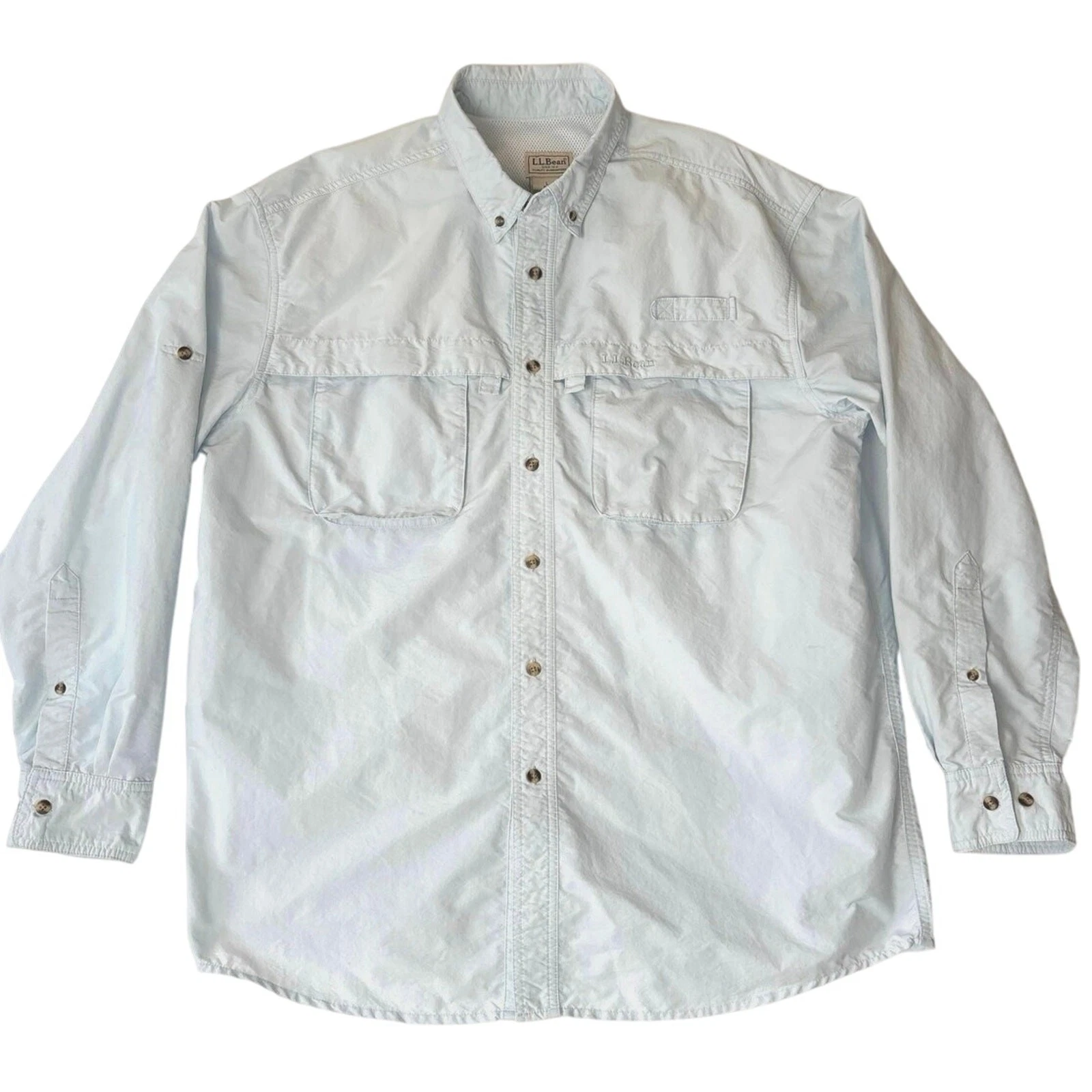 L.L.Bean Vented Long Sleeve Utility Fishing Hiking Button Down Shirt Size Large
Opens in a new windo