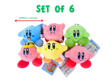 Kirby 20th Anniversary 3" Soft Keychains   Set of 6   Cute Plush Keychain NWT