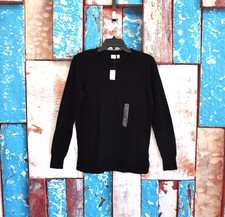 Women's Gap Crewneck Sweater Lightweight Knit Long Sleeve SMALL True Black NEW
