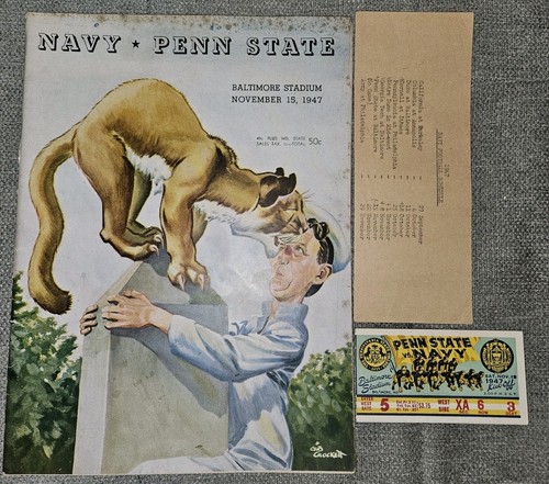  1947 Penn State vs. Navy College Football Ticket Program Baltimore Stadium - Picture 1 of 13