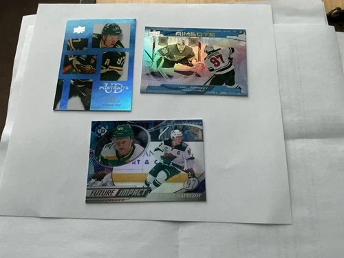 2024-25 UD Kirill Kaprizov Inserts Lot of 3 Portraits, Aimbots, Future Impact