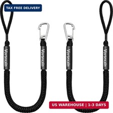 4FT Bungee Dock Line 2-Pack, Marine Grade 316 Stainless Steel Clips, Heavy Duty