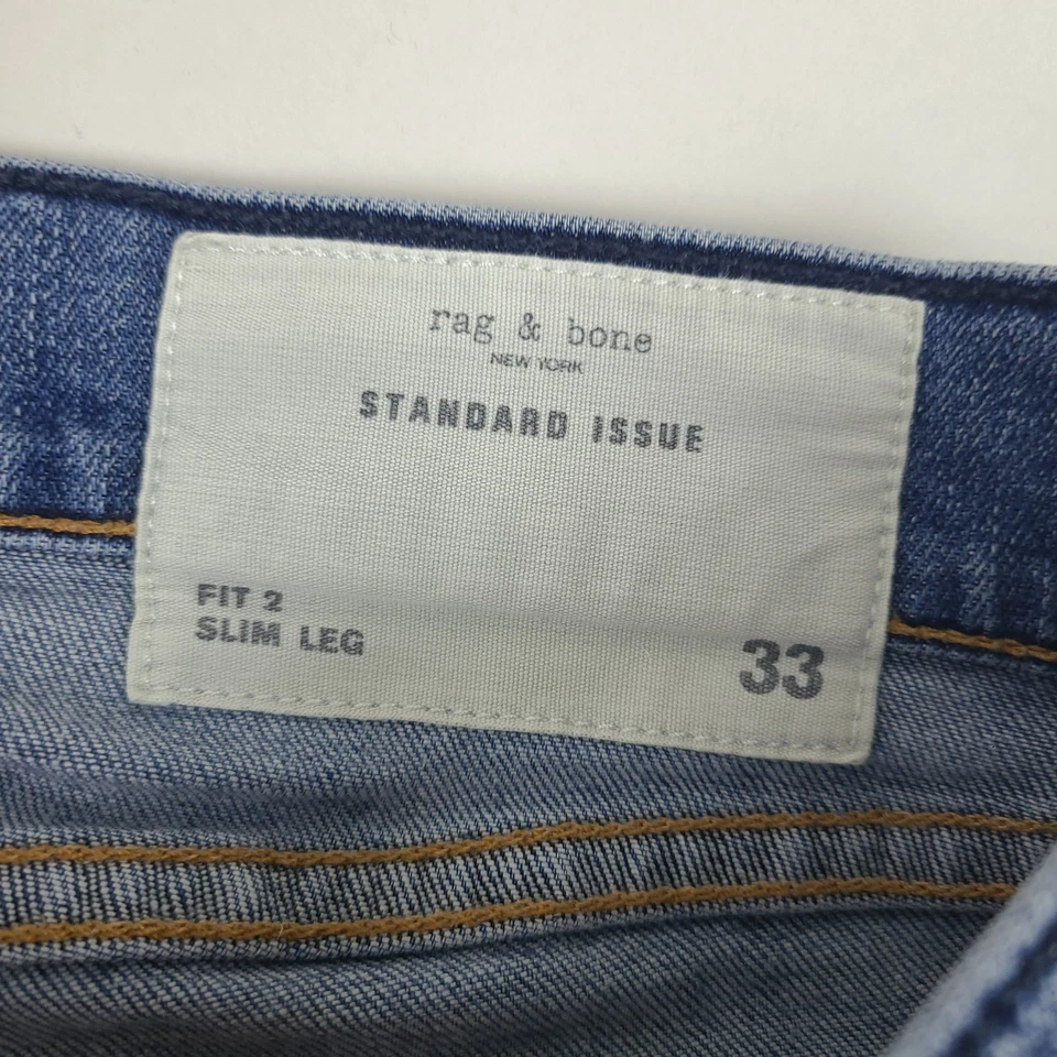 Rag & Bone Jeans Mens 33x33 Standard Issue Fit 2 Slim Leg Denim M1223K510HIG - Image 4 of 4