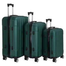 20" 24" 28" Luggage Travel Set ABS Trolley Hard Shell Suitcase w/TSA Lock Green