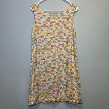 Vintage Y2K Sportif Floral Checkerboard Sleeveless Shift Dress Size M