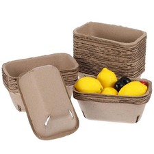 50 PCS Natural Pulp Fiber Berry Basket for Blueberry Raspberry Strawberry