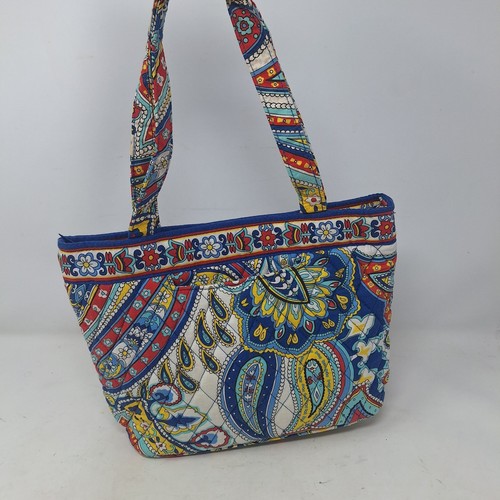 Vera Bradley Schultertasche Marina Paisley blau gesteppt Canvas Bohemian Hippie - Bild 3 von 13
