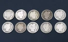 Lot of 10 90% Silver Barber Dimes Junk Silver $1.00 face Circulated Coins