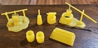 Vintage Marx Fort Apache Campfire Accessories Yellow Lot Of 7