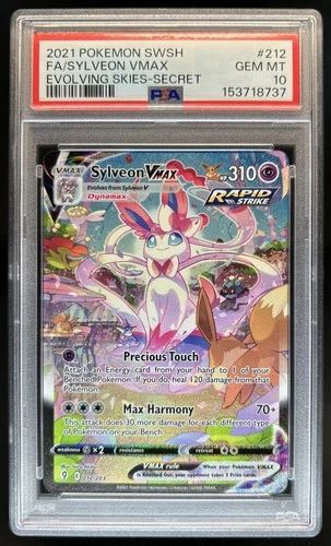2021 Pokemon SWSH Evolving Skies Sylveon VMAX #212/203 PSA 10 GEM MINT