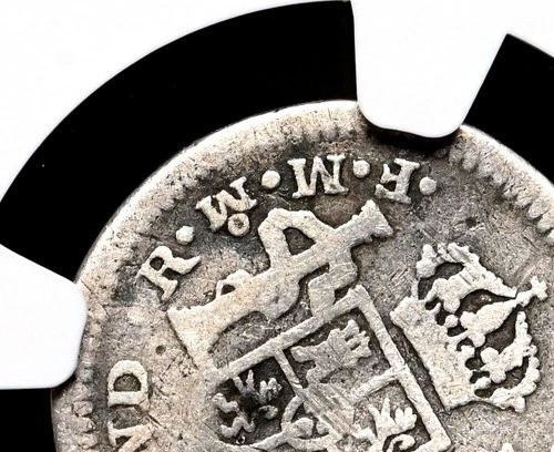 COLONIAL SPAIN, Mexico. Carlos III, 1/2 Real, 1773, Inverted Assayer, NGC Fine