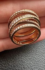 Anello a spirale Swarovski originale, placcato oro rosa, misura 60