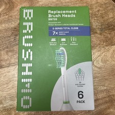 Total Clean Replacement Toothbrush 6 Standard Heads Compatible with Philips