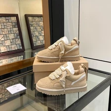 UGG Lowmel Trainers Sand Women's Shoes Suede & Canvas Top Sneakers