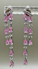 Pink Teardrop Crystal Chandelier Dangle Earrings — photo 1
