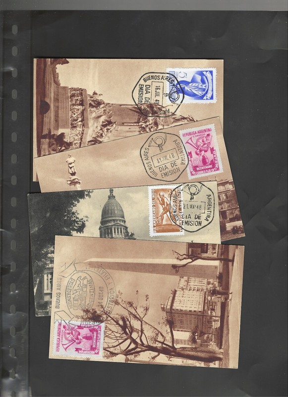 ARGENTINA-CARDS-1940 ISH-PRE CANCELS AND MINT ON REVERSE-LOT OF 13-F-VF-#2