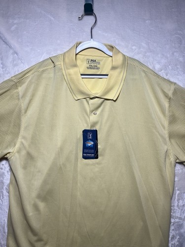 PGA Tour Golf moistuire wicking s/s polo shirt Golfer Outdoor Sz XXL YELLOW NWTS - Photo 7/17