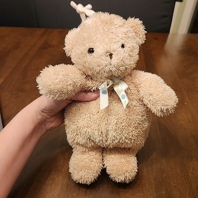 Carters Child Of Mine Bear Plush Vtg Musical Baby Hugs Bow Pull String Twinkle