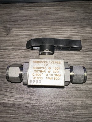 Ball Valve, H6800SSL1/2PSSLF Ham-Let, 1/2  Let-Lok NEW SWAGELOK REF SS-43GS8