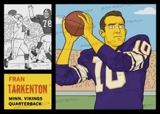 Fran Tarkenton Homer's Heroes Simpsons 1968 Rookie Custom Trading Card Vikings