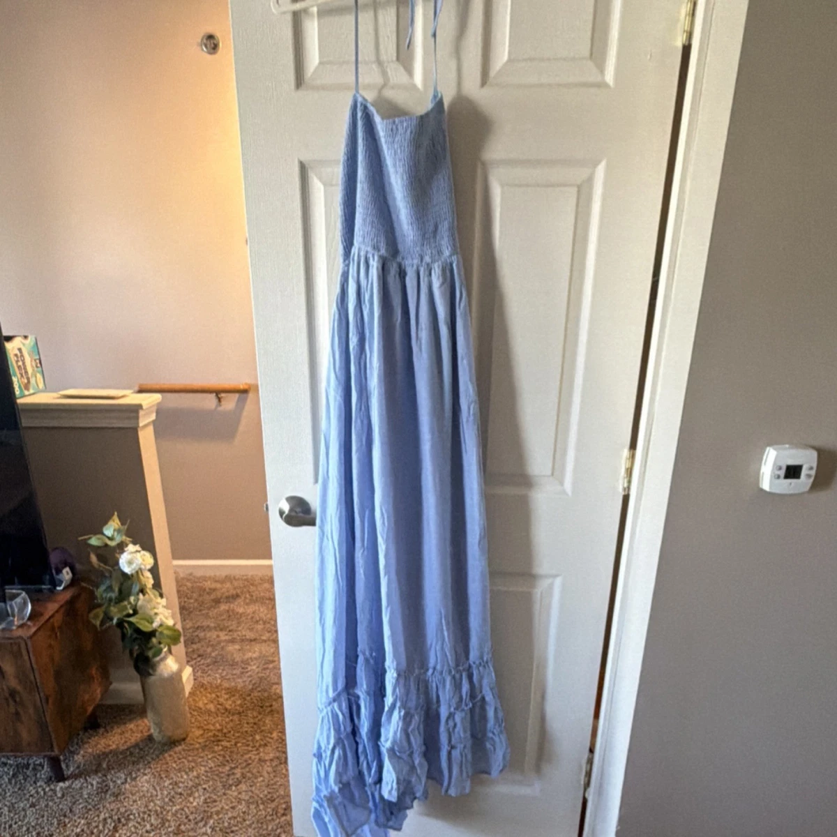 no mayo blue cheese dressing S Light Blue Long Evening Dress main image 0