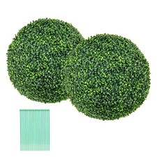 2 PCS 20'' Artificial Boxwood Topiary Balls Sun-protective Round Greenery Bushes