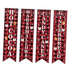 4Pcs Hot Cocoa Bar Decorations Hot Chocolate Bar Supplies Hot Cocoa Banner