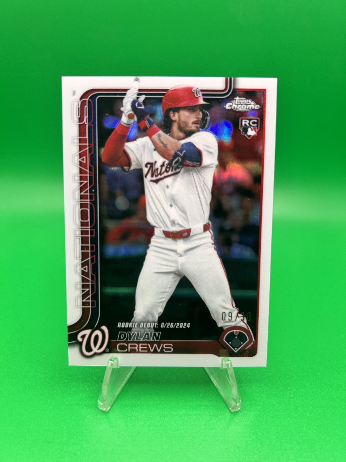 2025 Topps Chrome Update Dylan Crews RC Rookie Debut White Refractor /30