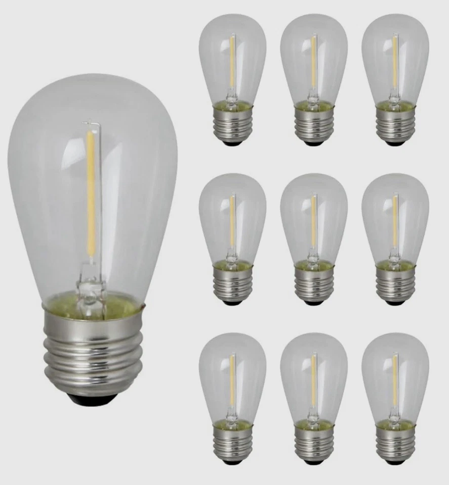 Bulbrite 20 Clear Light Bulbs 0.7W 2400K 120V Thread LED Fil S14 E36 Base 776684 - Image 2 of 3