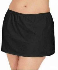 $45 Island Escape Women's Plus Size Skirt Swim Bottom Separates Black Size 22W