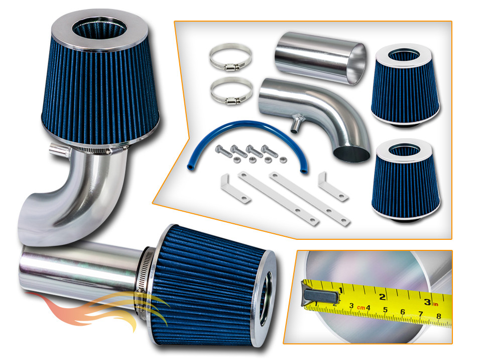 Kit Di Aspirazione Ram Air Blu + Filtro 1988-1989 Ford F250 5.0L 5.8L Non-MAF V8